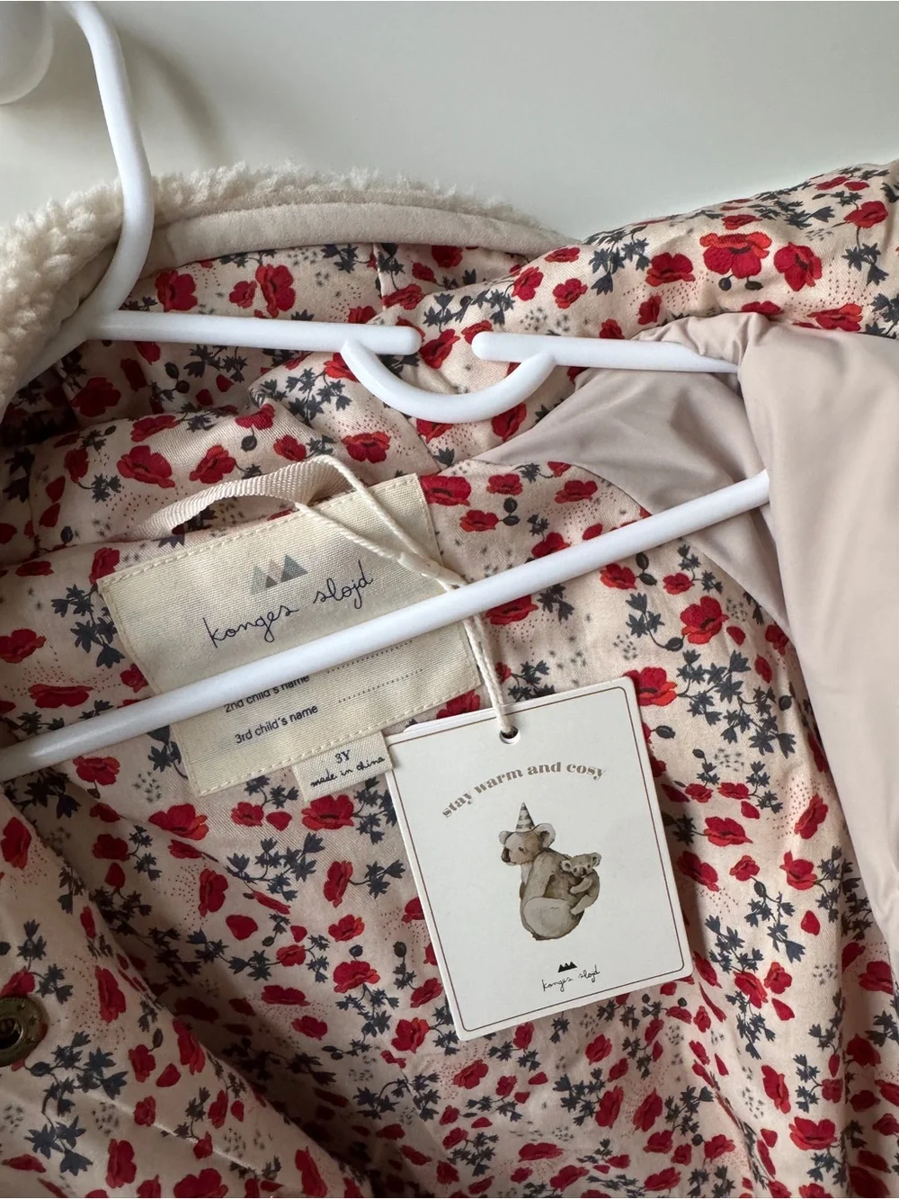 Konges Slojd grizz teddy onesie coverall 3Y cream off white